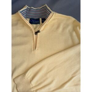 Charleston Threads Mens Yellow 1/3 Zip Sweater Sz XL 100% Cotton Golf
